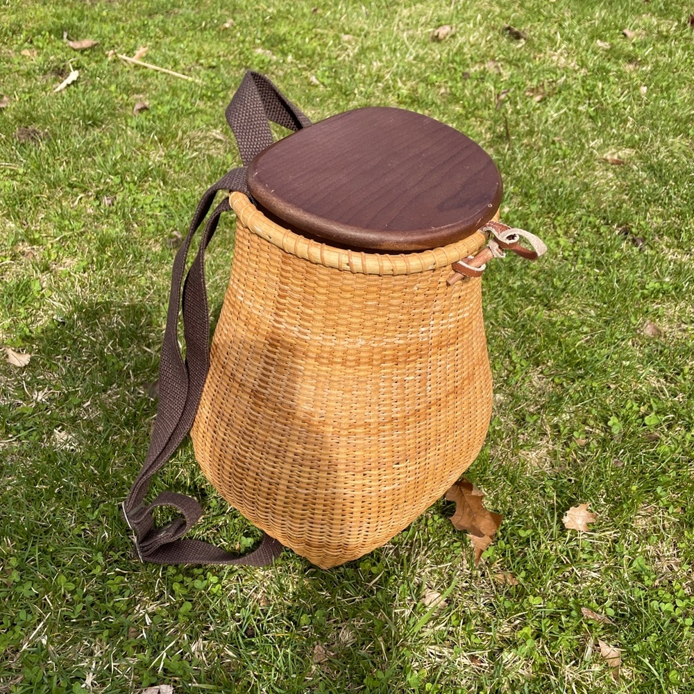 Rare Nantucket basket rattan backpack
